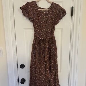 Doen Marfa dress in blue laurel canyon rose